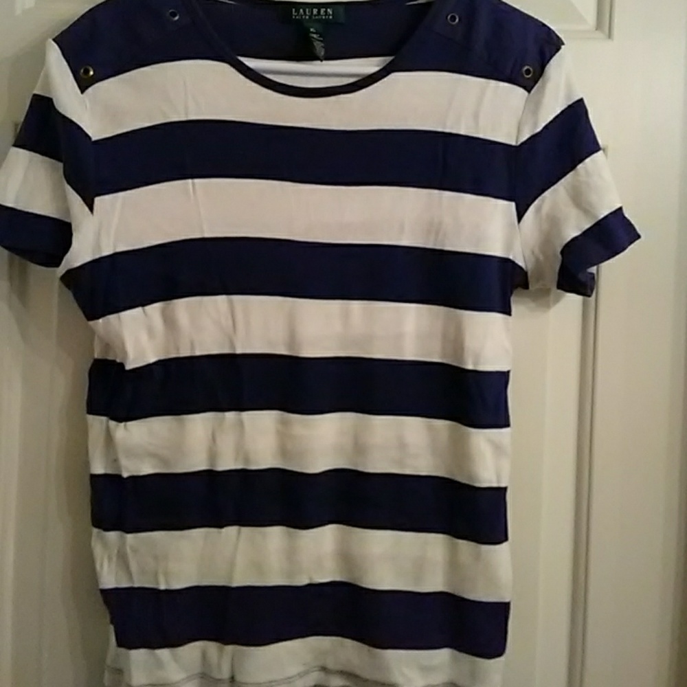 Lauren Ralph Lauren blue and white stripped top
